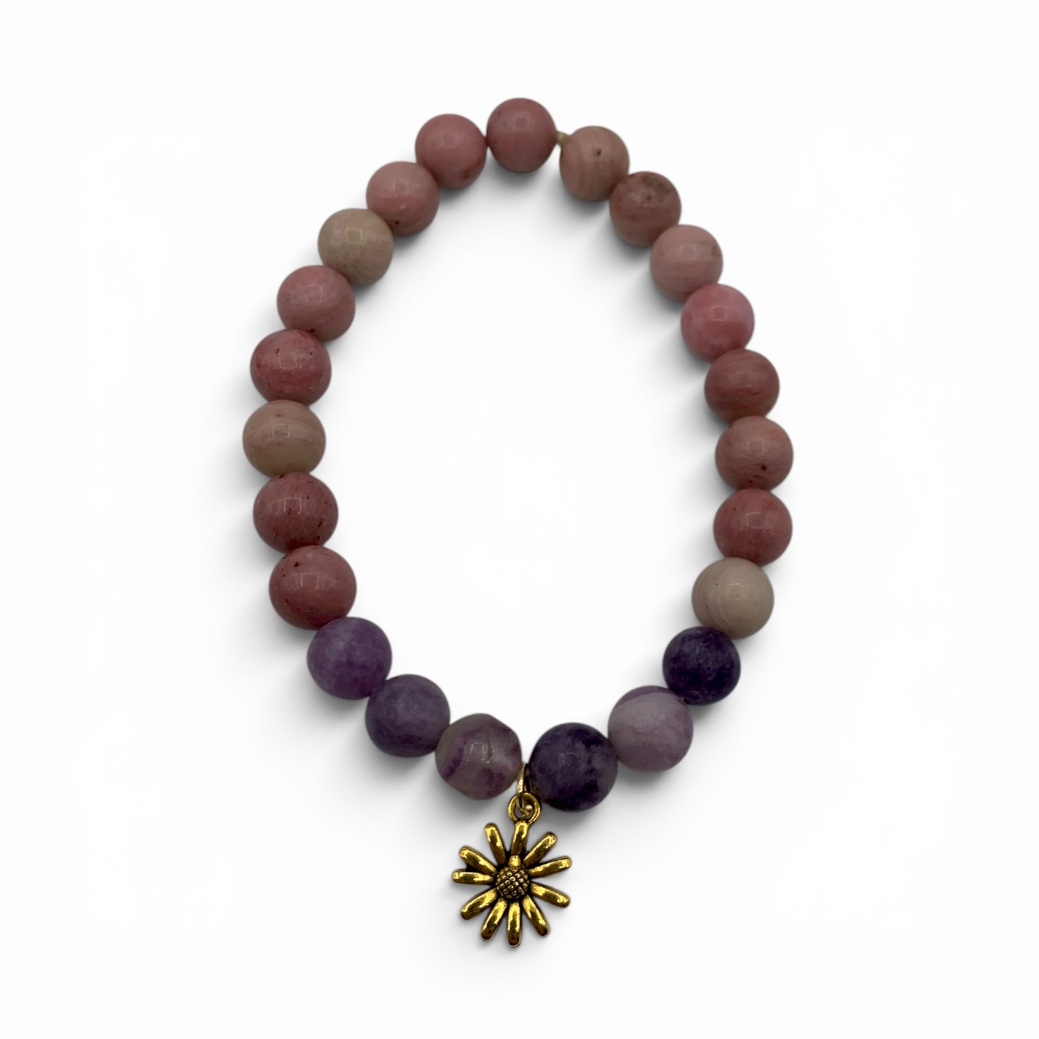 Bracelet - Rhodonite with Lepidolite Charm